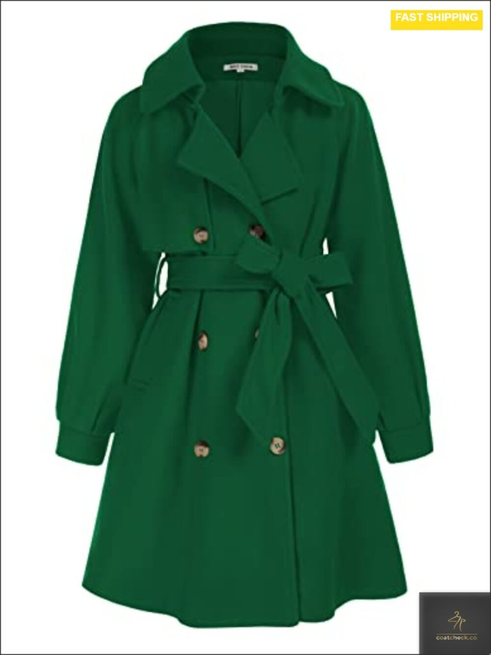 Girls Double-Breasted Wool Peacoat, A-Line Winter Dress Coat with Removable Belt